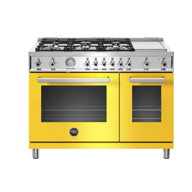 Bertazzoni 48'' W Free Standing Range, Giallo