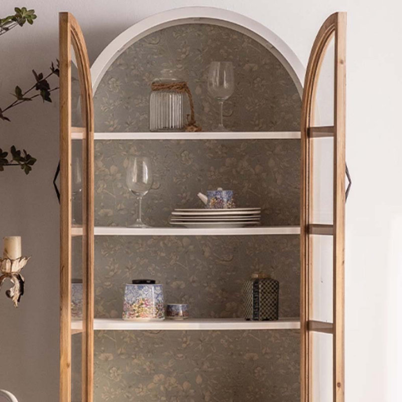 Vitrine de rangement autoportante en forme d'arche, Blanc