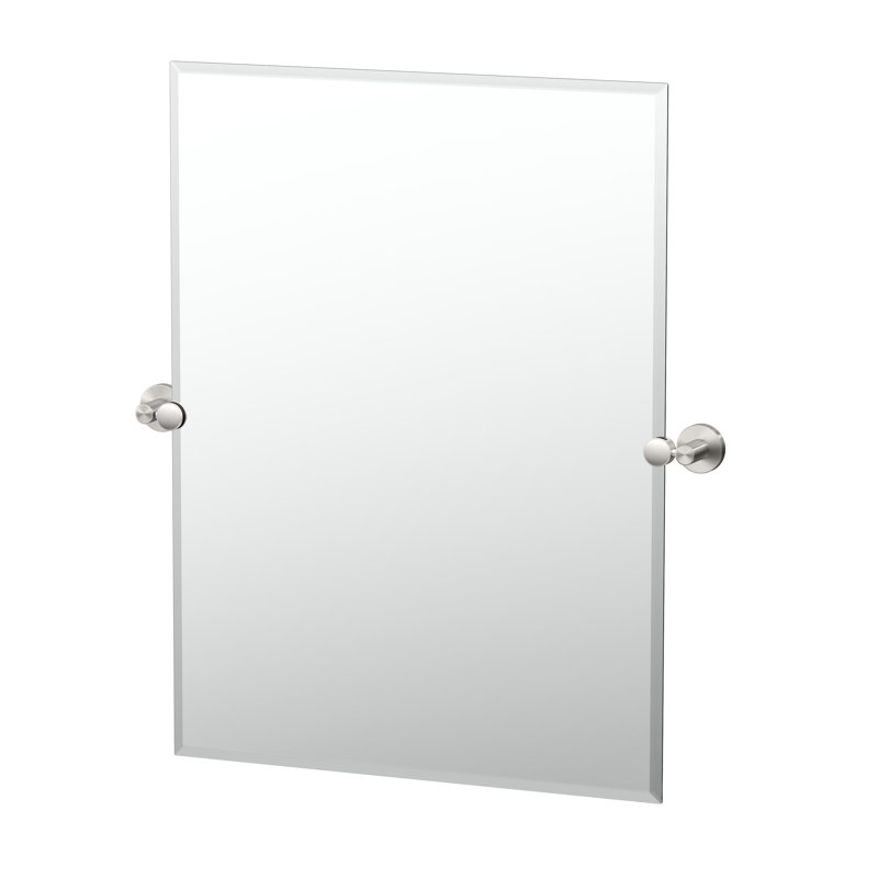 Miroir de salle de bain mural Reveal Pivotant (inclinable) et biseauté, 31,5 po x 28 po, Chrome