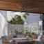 Ventilateur de plafond intérieur / extérieur 56 po Burslem avec lumière et télécommande, DEL à changement de couleur, 6 vitesses, 4 pales, moteur à courant continu silencieux - noir mat avec pales en bois brun foncé-696837144-696837146