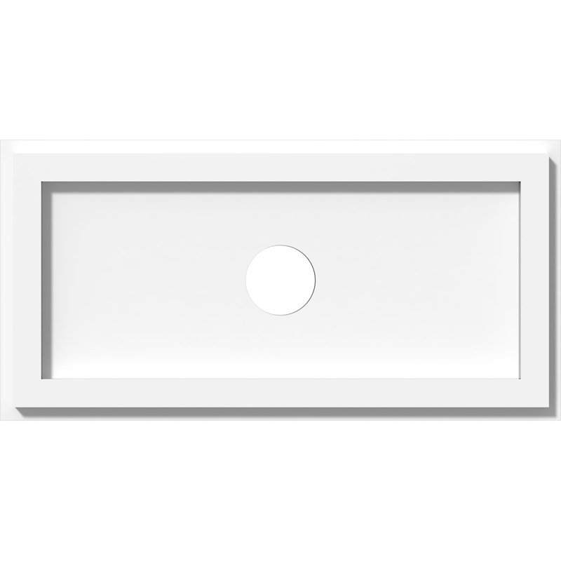 Médaillon de plafond contemporain en pvc de qualité architecturale rectangulaire, H 1 po x l 24 po x P 12 po