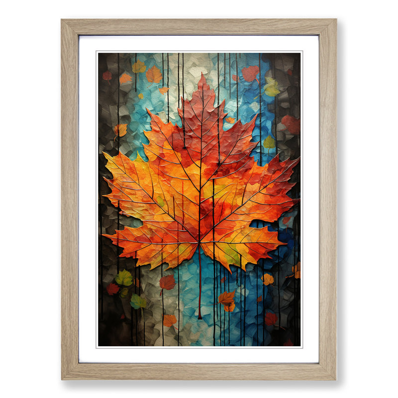 Leaf Modern No.2 - Framed Print, Oak, 64cm H x 46cm W x 2cm D