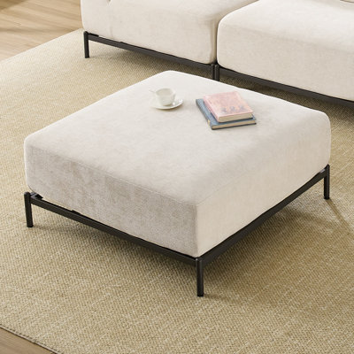 Chenille Upholstered Ottoman