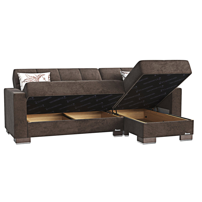 Chaise longue rembourrée convertible avec rangement