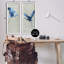 «Flying Cranes Abstract Birds Expressive Blue Animal Flight», ensemble de 2 impressions-104597450-104597449