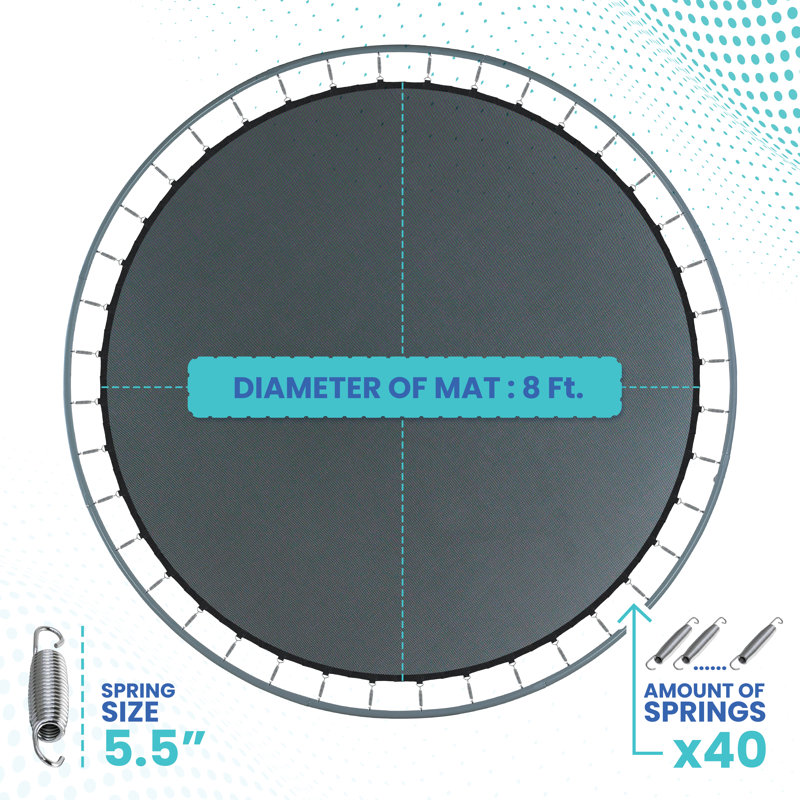Machrus Upper Bounce Trampoline Replacement Mat Compatible with 8ft Round Frame & 5.5" Springs