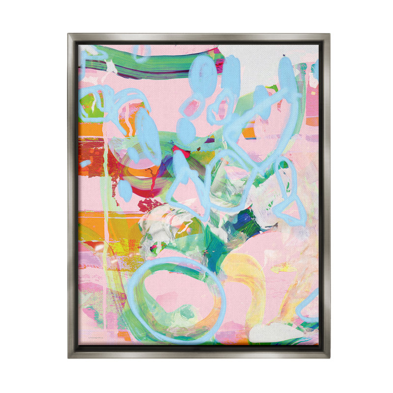 "Pastel Abstract Expression" par Kamdon Kreations sur toile, Cadre flottant gris lustré, H 21 po x l 17 po