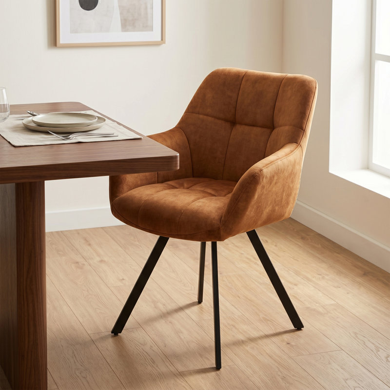 Basanti 48cm H Fabric Upholstered Armchair, Rust