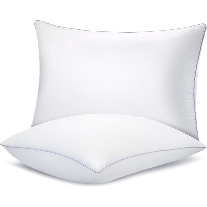 Ensemble de 2 oreillers de lit pour dormir, ensemble de 2 oreillers de taille standard, rembourrage en duvet synthétique, oreiller pour le dos, le ventre ou le côté