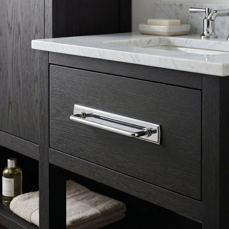 5'' Hole Pitch Sleek Bar Pull With G011 Backboard-Polished Chrome, 5", Polished Chrome