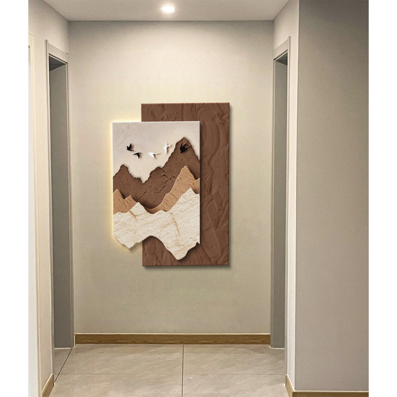 Décoration murale 3D en forme d'oiseau de montagne pour salon, 47.24" H x 31.5" W x 1.57" D