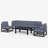 7 - Piece Outdoor Modular Sectional Set with Coffee Table-1891110448