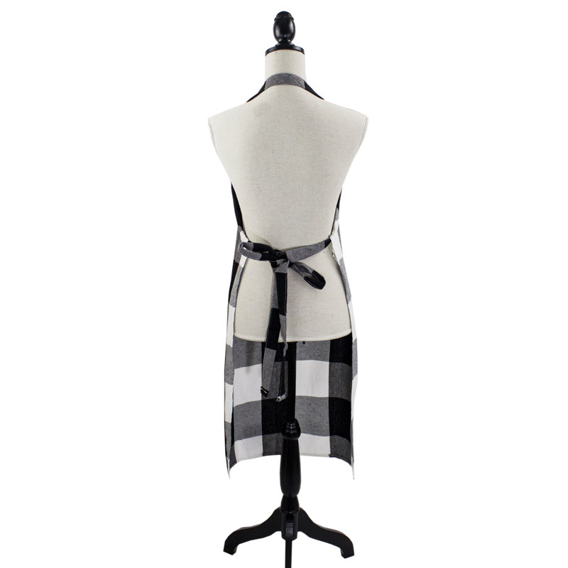 Plaid Cotton Chef Apparel, Black/White