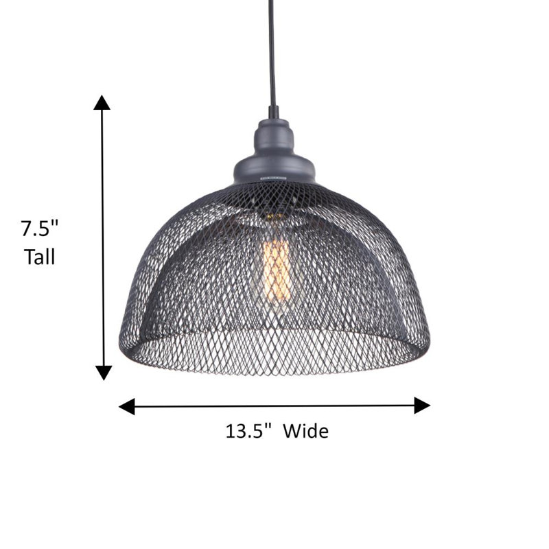 Luminaire suspendu dôme 1 lumière Gloria, Gris foncé