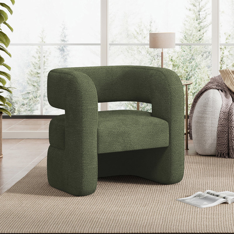 Chaises de tonneau d'appoint rembourrées entièrement assemblées (ensemble de 2), Bright Green