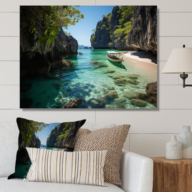 Perle de l'Orient, art mural Philippines, H 34 po x l 44 po x P 1,5 po, Toile tendue