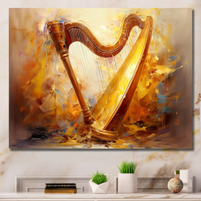 Majestic Golden Yellow Harmonic Harp III sur toile