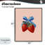 Paire de fraises avec giclée encadrée par un arc bleu, design par Imagine It Images-72582341-72582346