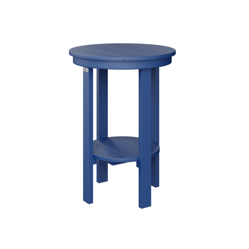 Berlin Gardens Natural Round End Counter Table, Pacific Blue