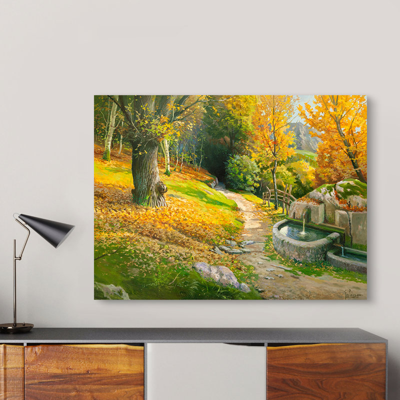 Landscape, Refreshments on the Mountain Path by Adriano Galasso - Wrapped Canvas Art Prints, 50cm H x 70cm W x 4cm D