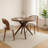 47.2-inch Round Wooden Dining Table with 4 Upholstered Chairs Set (Seats 4-6), Mid-Century Style Dining Table, Base-Style Dining Table Set Suitable for Kitchens and Dining Rooms-1921281762-1921281791