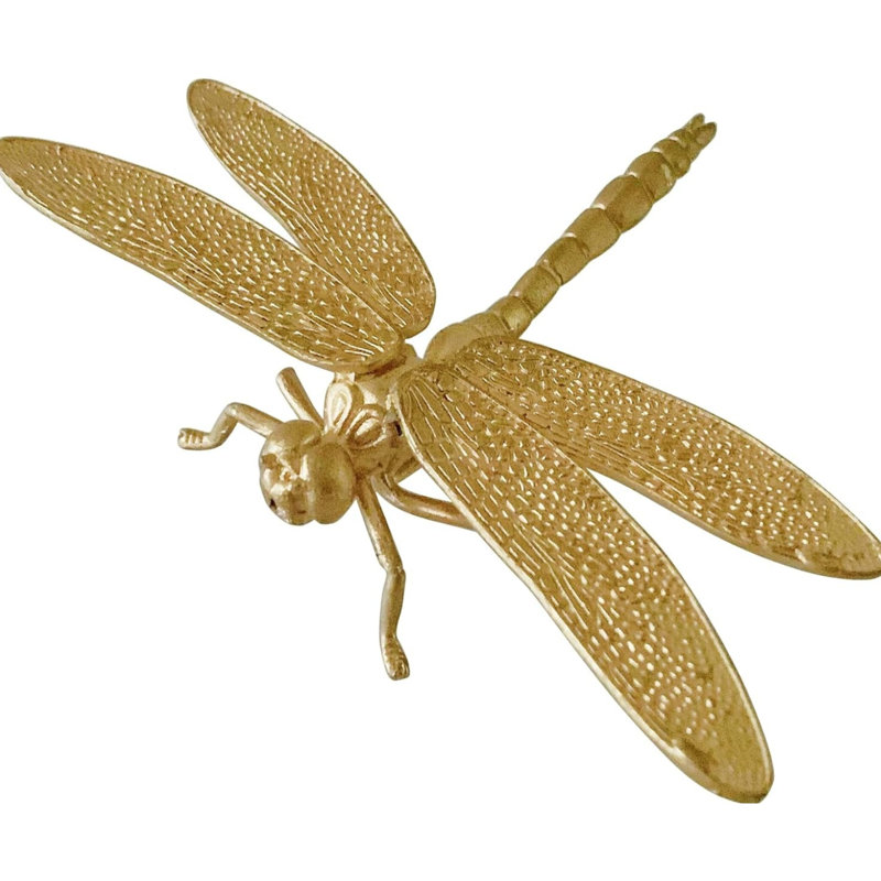 Figurine libellule en métal doré