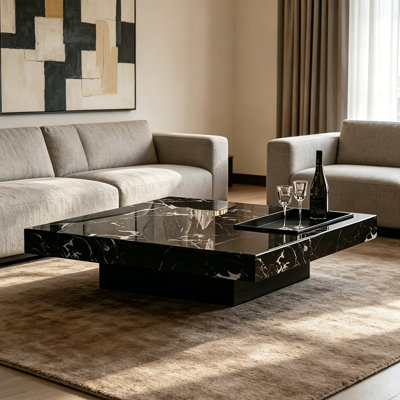 Italian minimalist marble coffee table