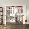 John Louis Home Solid Wood Walk-In Closet System with 2-Drawers and Glass Doors White
