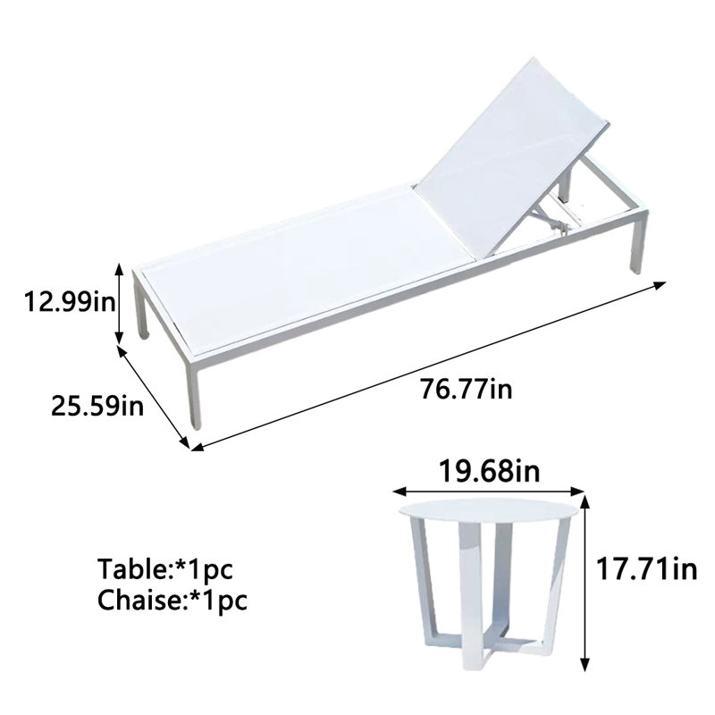 Ensemble de chaise longue d'extérieur en tissu Munda