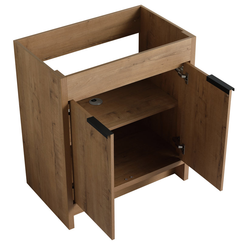 Armoire de salle de bain 30 po sans vasque - porte en contreplaqué à fermeture en douceur imitation chêne Bvb02430imo