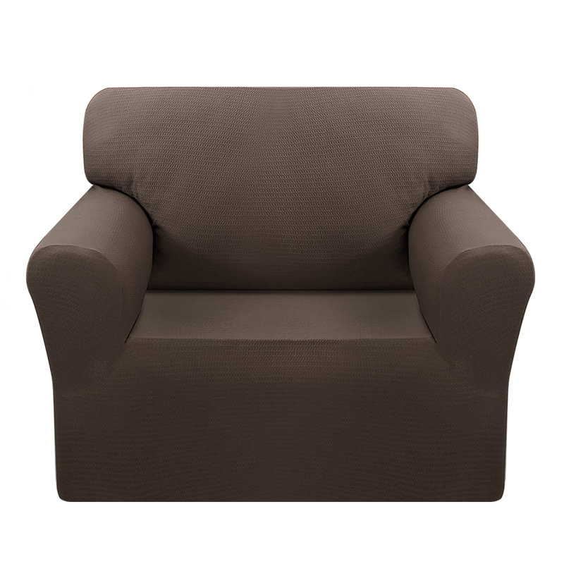 Housse pour fauteuil à coussins carrés / rectangulaires, Polyester café