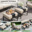 Ensemble de conversation de patio pour 5 personnes avec coussin Vanourgen-1047910899