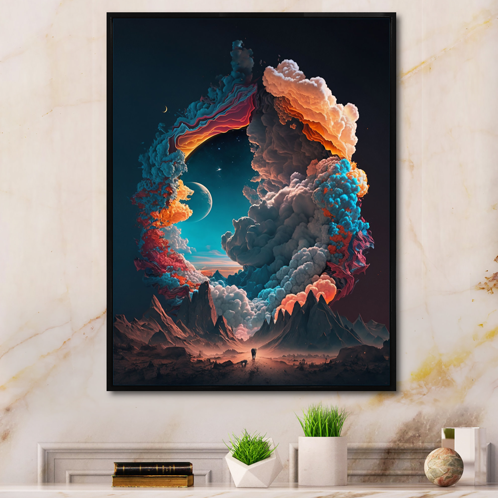 Millwood Pines Futuristic Landscape Clouds IV On Canvas Print | Wayfair