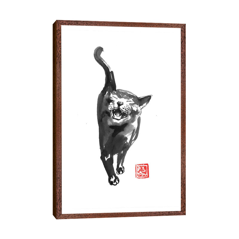 Wanna Go Outside by Péchane - Print on Canvas, 152.5 cm H x 101.5 cm W, Classic Brown Wood Framed