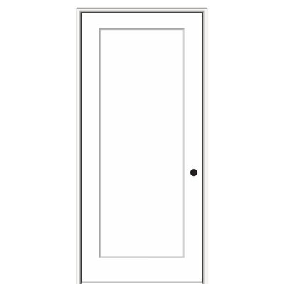 1-Panel 80'' Solid + Manufactured Wood Paneled Primed with Installation Hardware Kit without Installation Hardware Kit Prehung Door