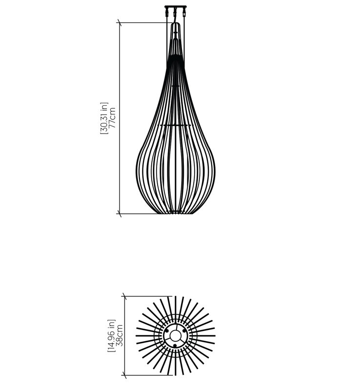 Capadócia 1 - Light Pendant, Imbuia, Imbuia, 30.03" H x 14.82" W x 14.82" D