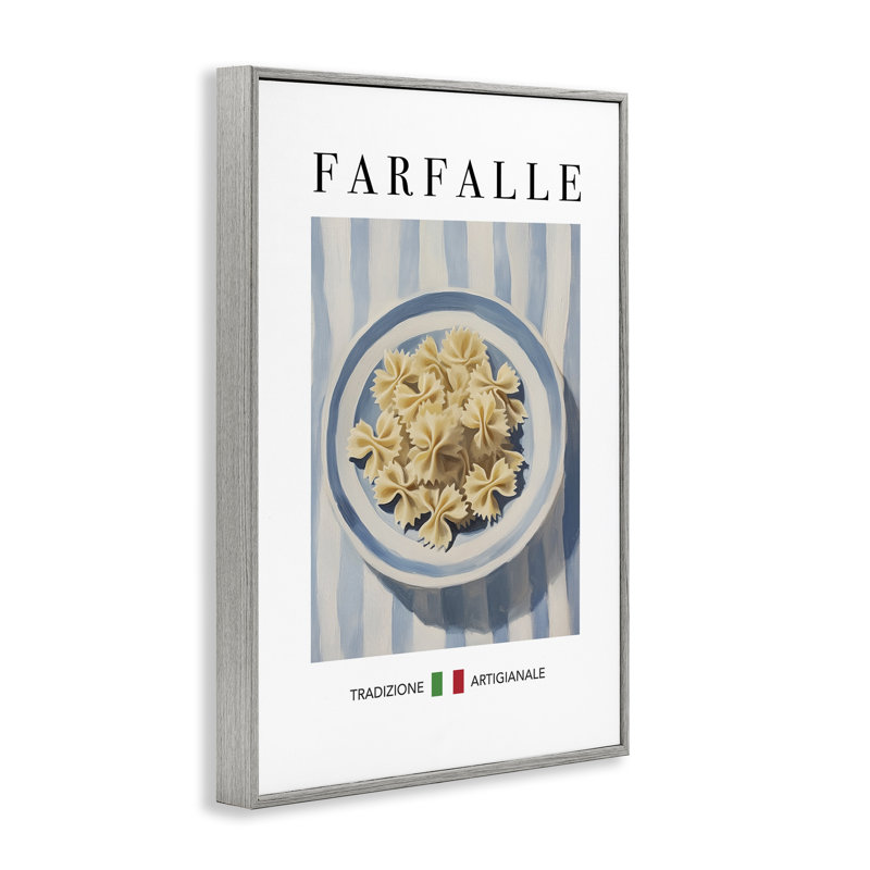 Giclée de pâtes Farafalle traditionnelle, design par Andreas Magnusson, H 30 po x l 20 po, Estampe numérique Farmhouse