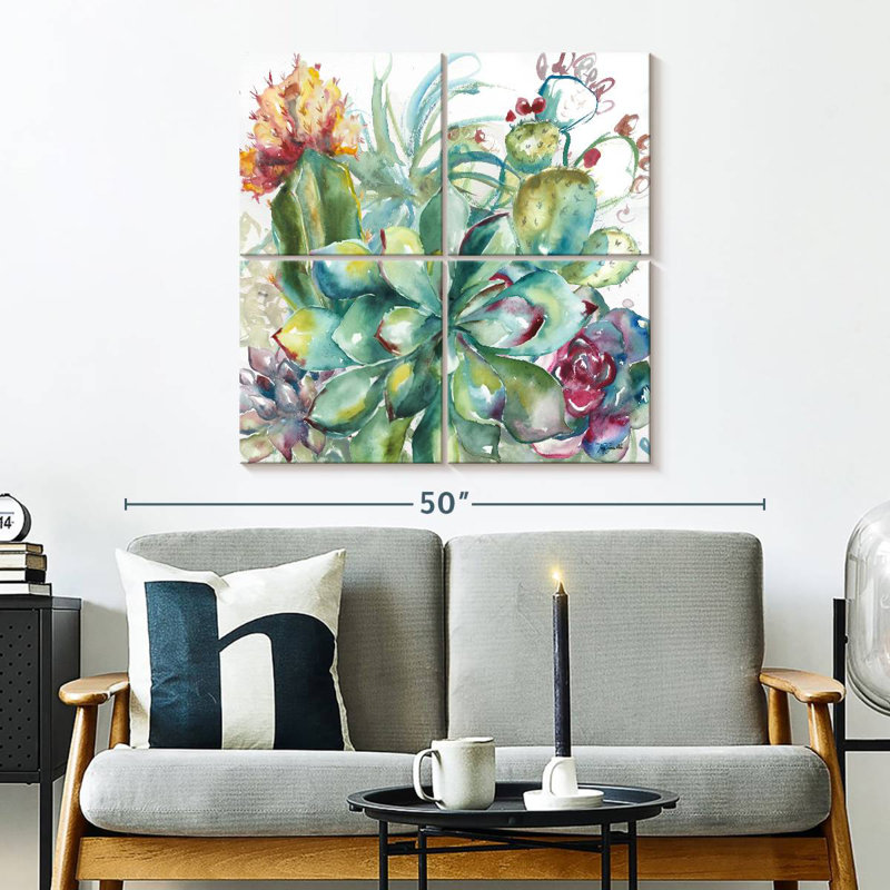 Aquarelle Harnek Succulent Garden I, H 32 po x l 32 po