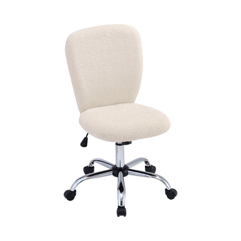 Krilov Ergonomic Swivel Upholstered Office Chair, Beige