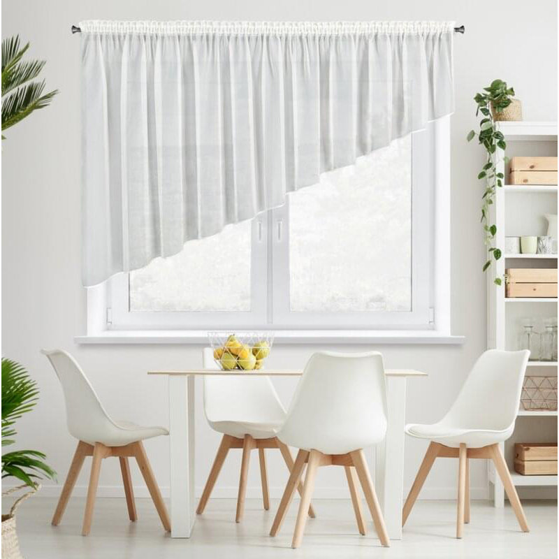 Solid Colour Scalloped Window Pelmet, Cream