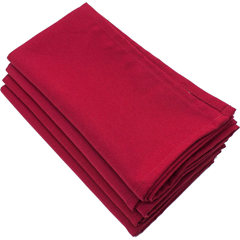Polyester No Pattern Square Napkin, Red