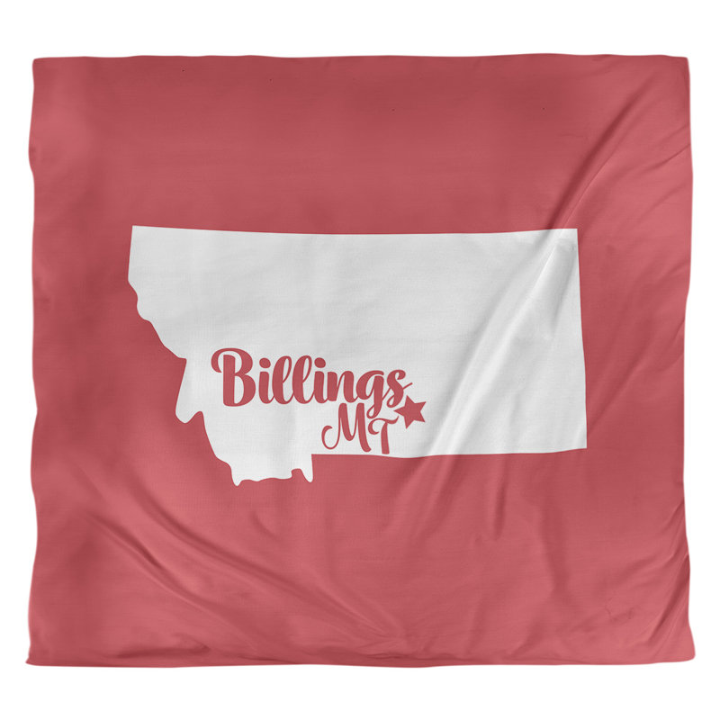 Housse de couette billings montana, Housse de couette pour grand lit, Rouge, Microfibre
