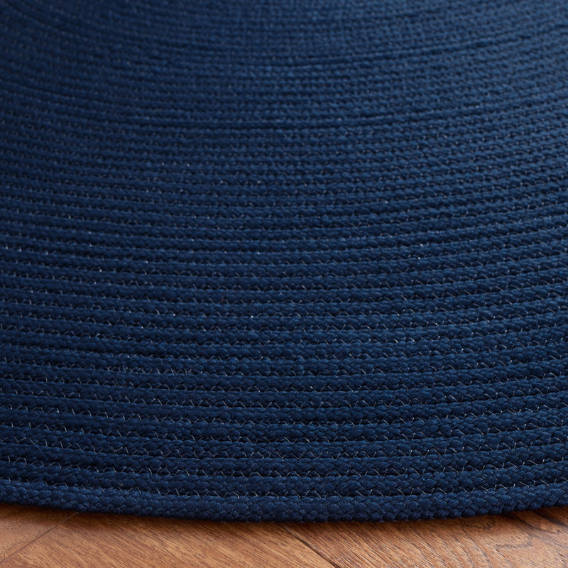 Tapis de couleur unie tressé tissé à la main, Rond 6 pi