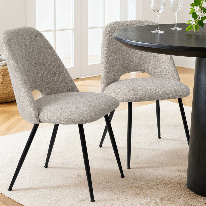 Chaises d'appoint rembourrées de 19 po en tweed, Beige