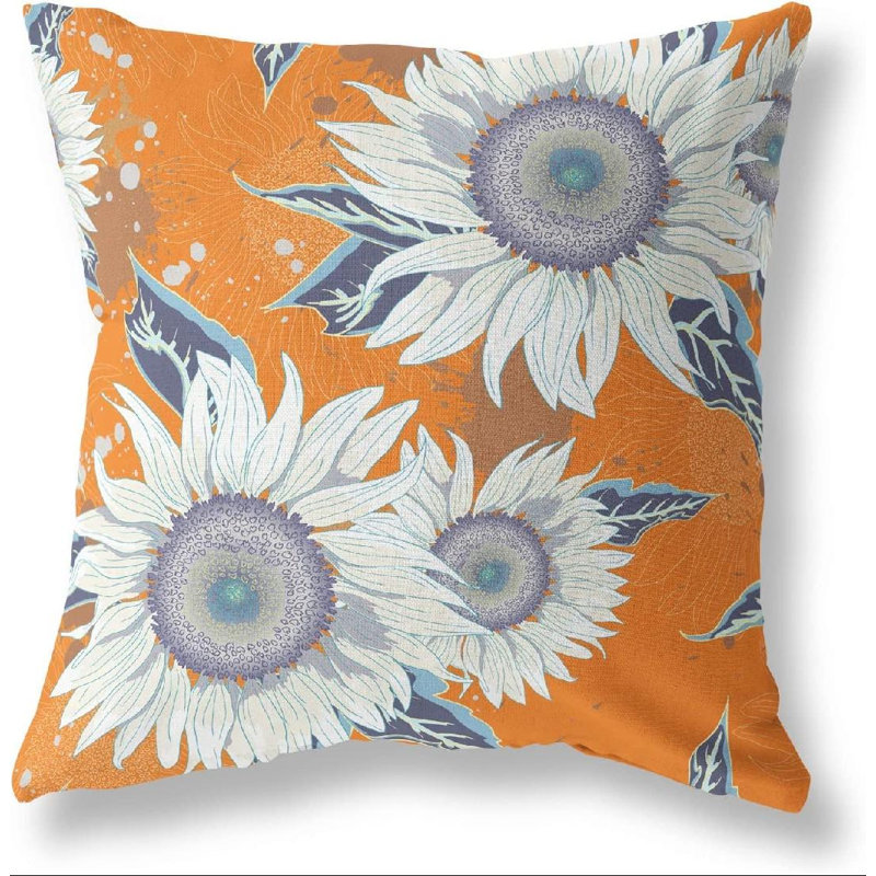 Housse et insert de coussin décoratif en polyester, 16 po x 16 po, Gris / bleu