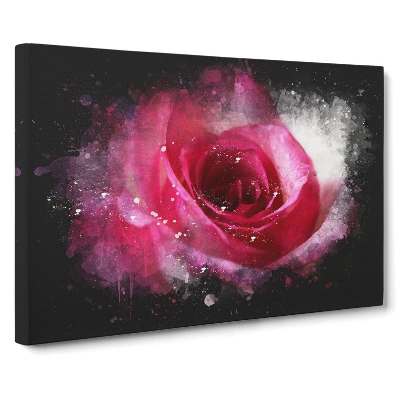 Pink Rose Flower Vol.7 - Wrapped Canvas Print, 35cm H x 50cm W x 3cm D