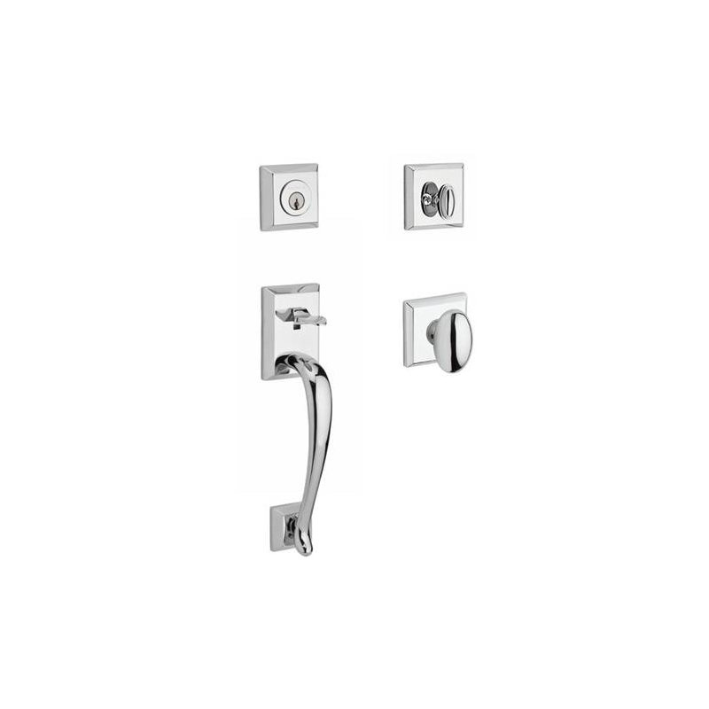 Napa Handleset with Single Cylinder Deadbolt and Door Knob and Rosette, Yes, Polished Chrome, Keyed Different