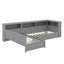 Lit plateforme simple en L en bois avec lit gigogne et tiroir-1607192704