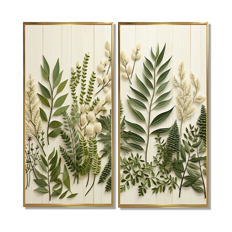 Herbs Chive Symphony 3 - 2 impressions sur toile traditionnelles, H 32 po x l 32 po, Reproduction encadrée sans passe-partout