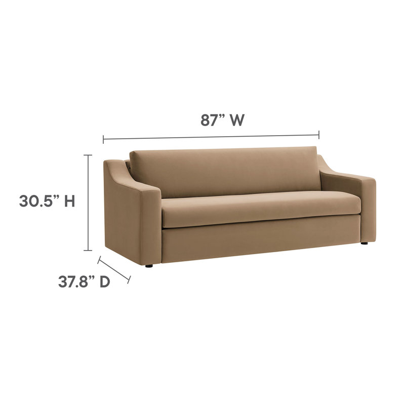 Liora Performance Velvet Sofa , Taupe